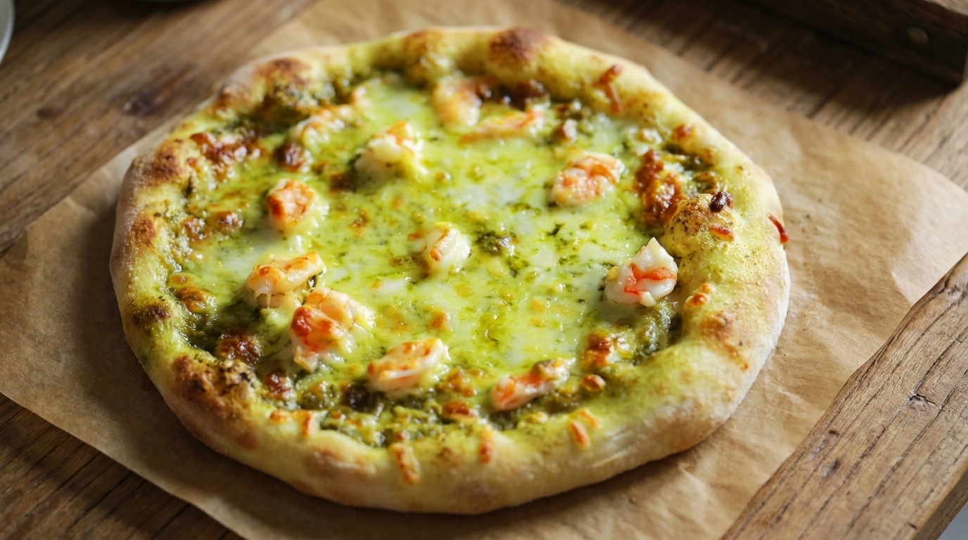 Pesto Shrimp Pizza