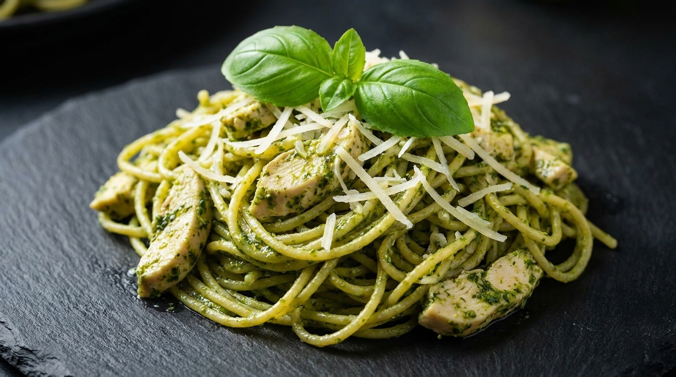Pesto Spaghetti with Chicken