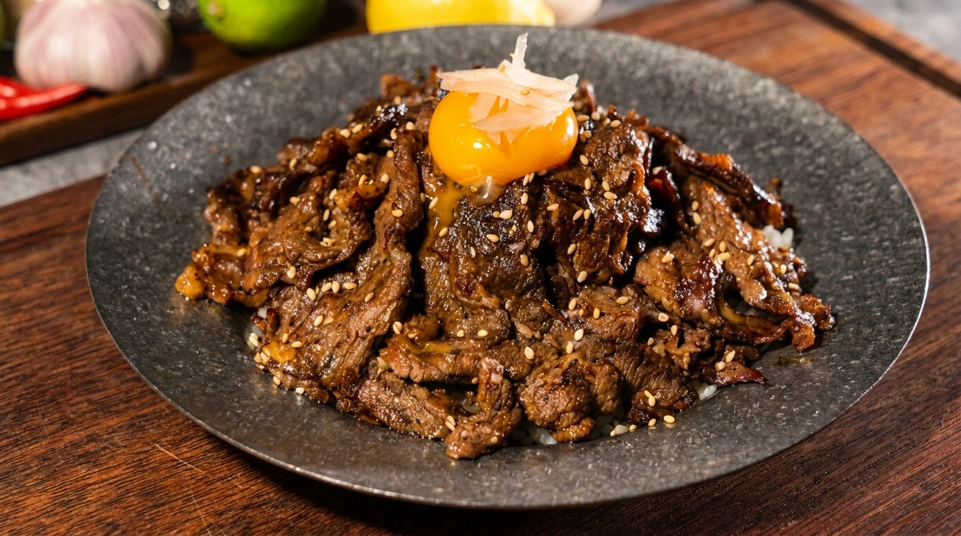 Japanese Beef Rice Bowl (Gyudon)