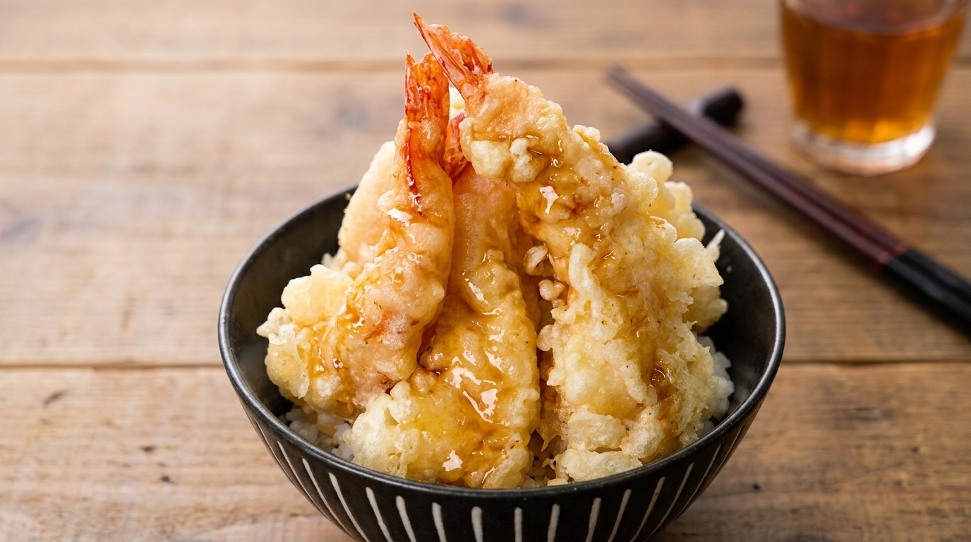 Authentic Shrimp Tempura Donburi (Tempura Shrimp Rice Bowl)