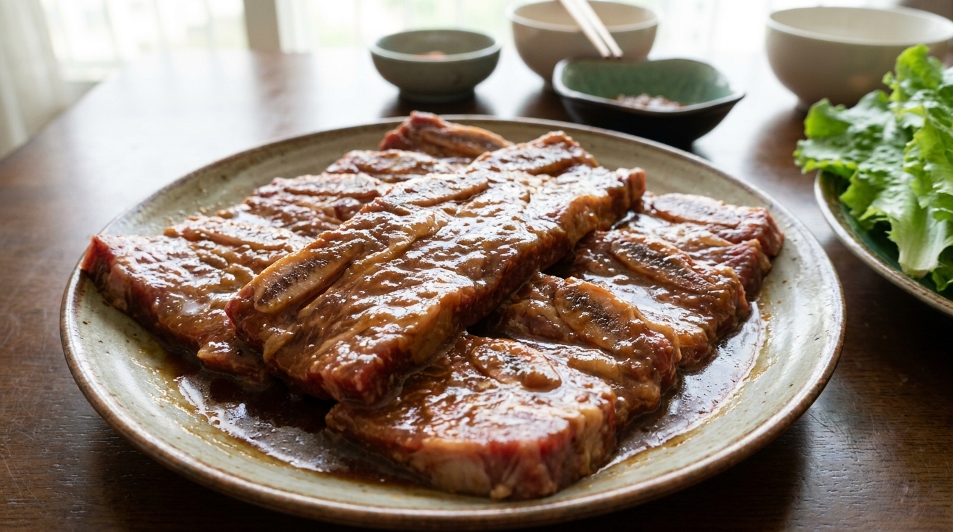 Korean Marinated Beef Short Ribs (Galbi)