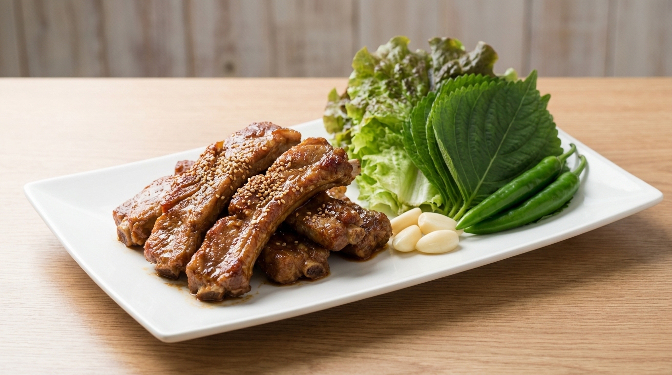 Classic Korean Marinated Pork Ribs (Dwaeji-galbi)