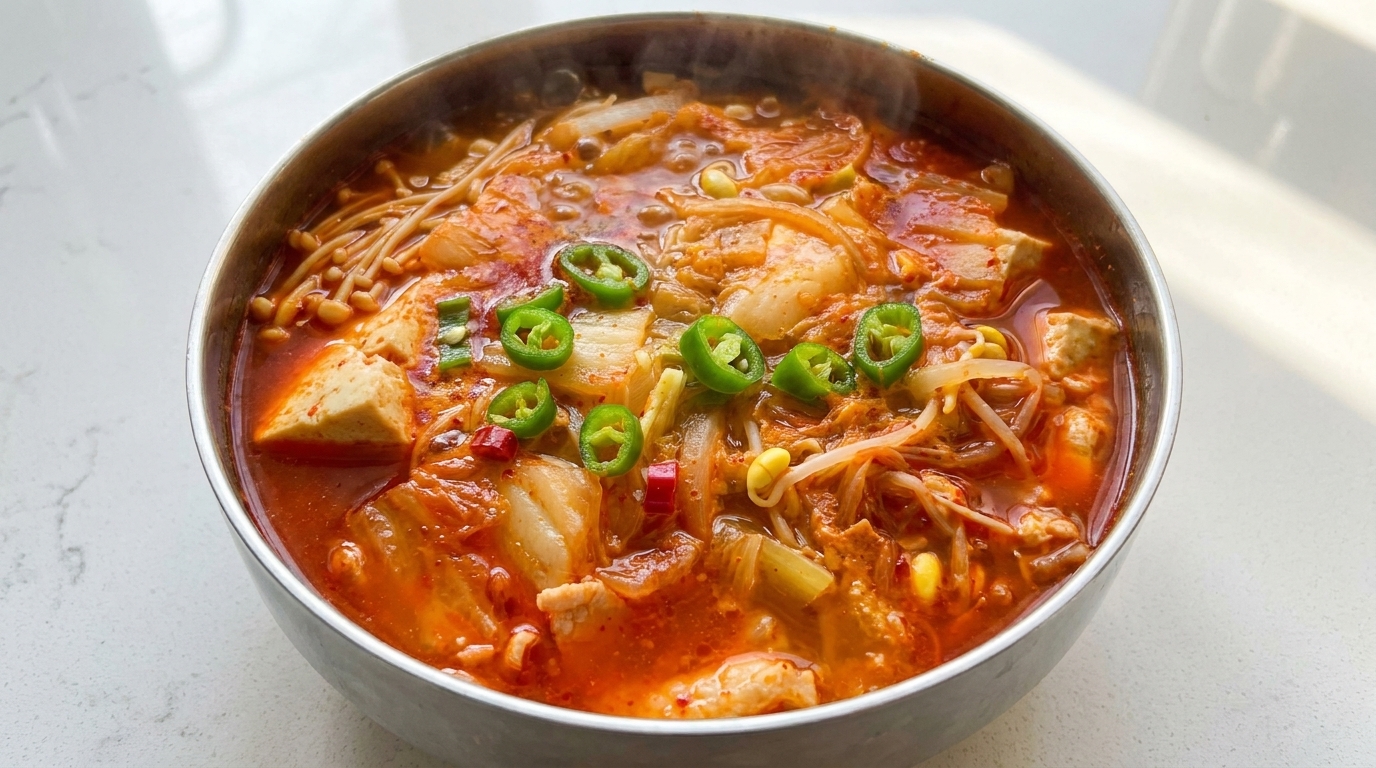 Spicy and Sour Kimchi Tofu Soup
