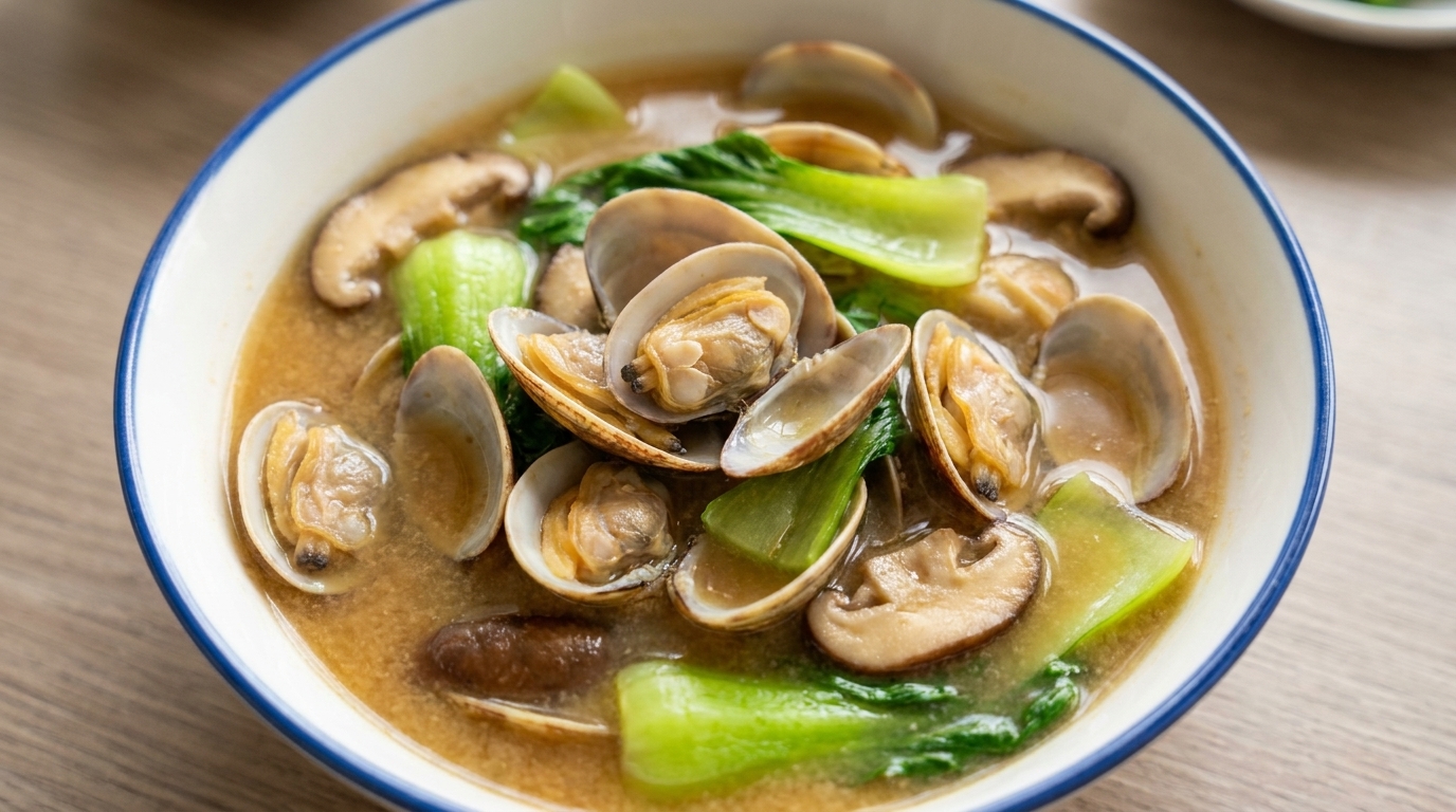 Savory Clam and Mushroom Soybean Paste Soup