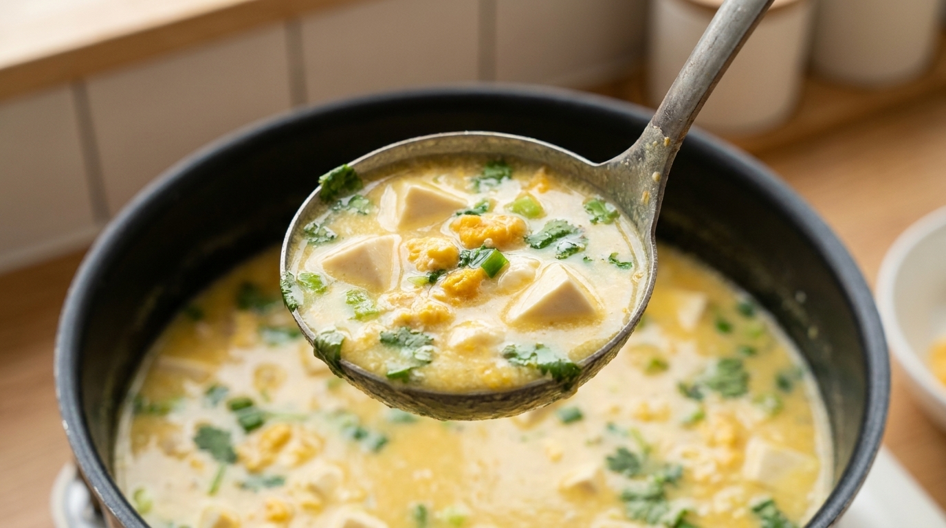 Silky Salted Egg Tofu Soup