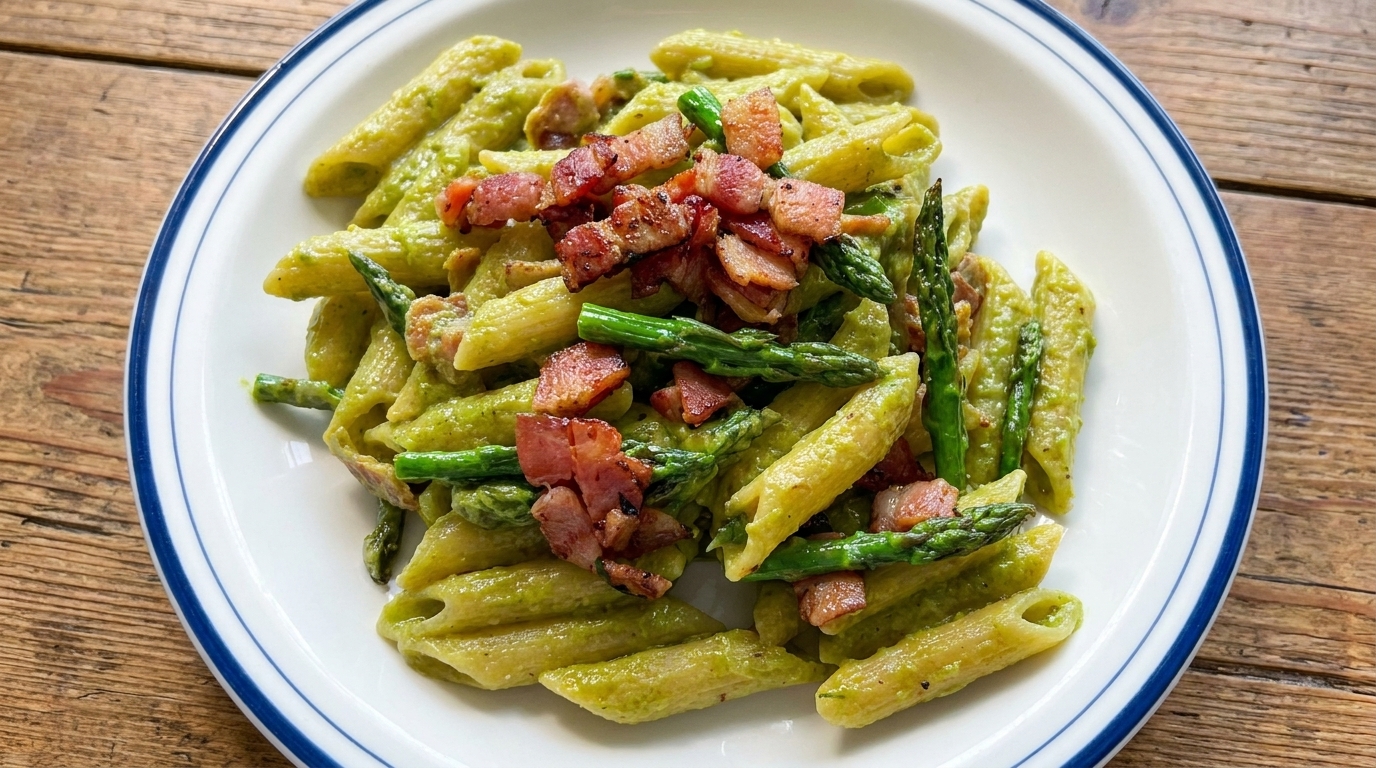 Creamy Asparagus and Pancetta Pasta