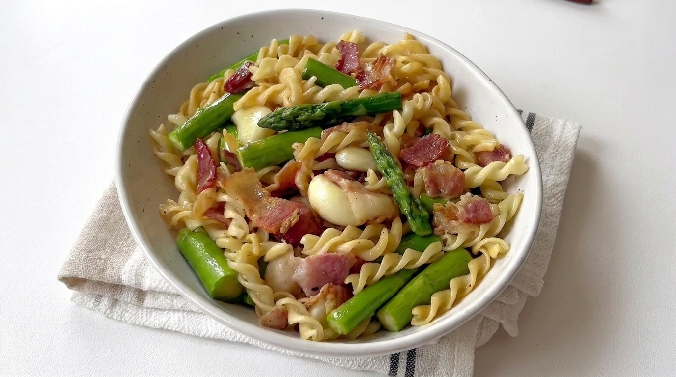 Savory Asparagus and Bacon Fusilli