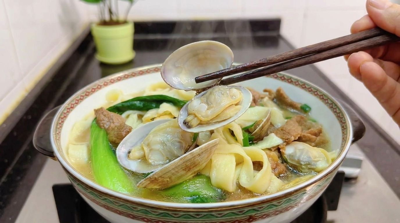 Clam and Lean Meat Noodle Soup