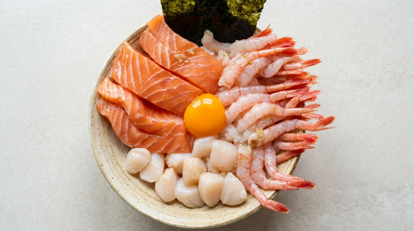 Easy Low-Calorie Seafood Chirashi Bowl