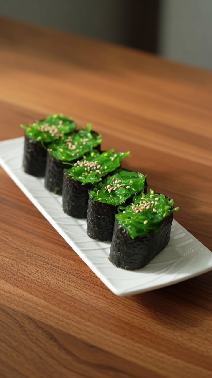 Seaweed Salad Sushi (Wakame Gunkan Maki)