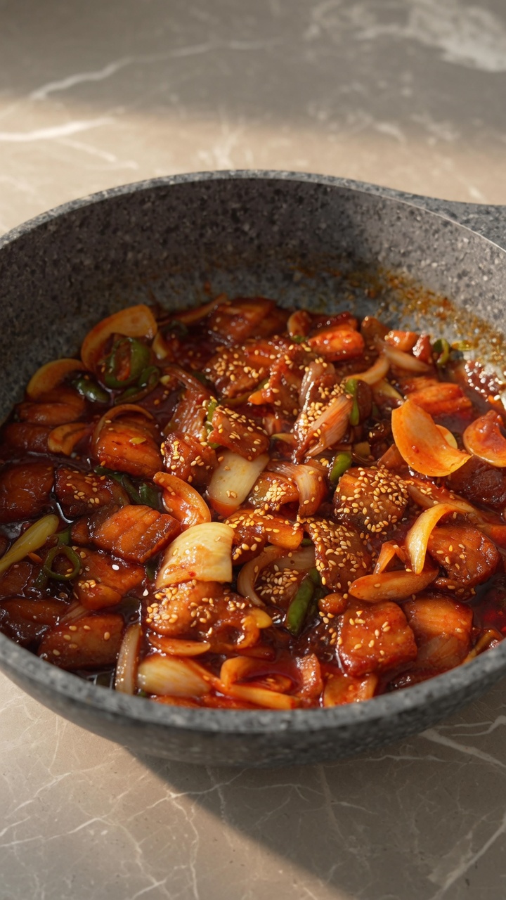 Spicy Korean Stir-Fried Pork Belly (Jeyuk Bokkeum)