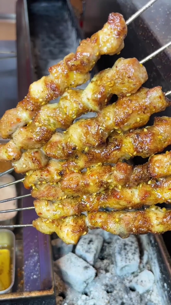 Authentic Chinese Grilled Pork Belly Skewers