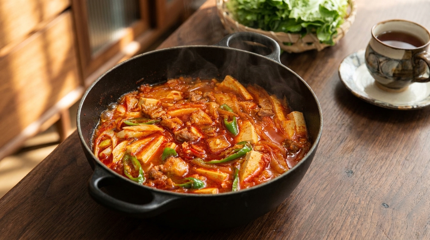 Spicy Korean Pork Belly and Kimchi Tofu Stew