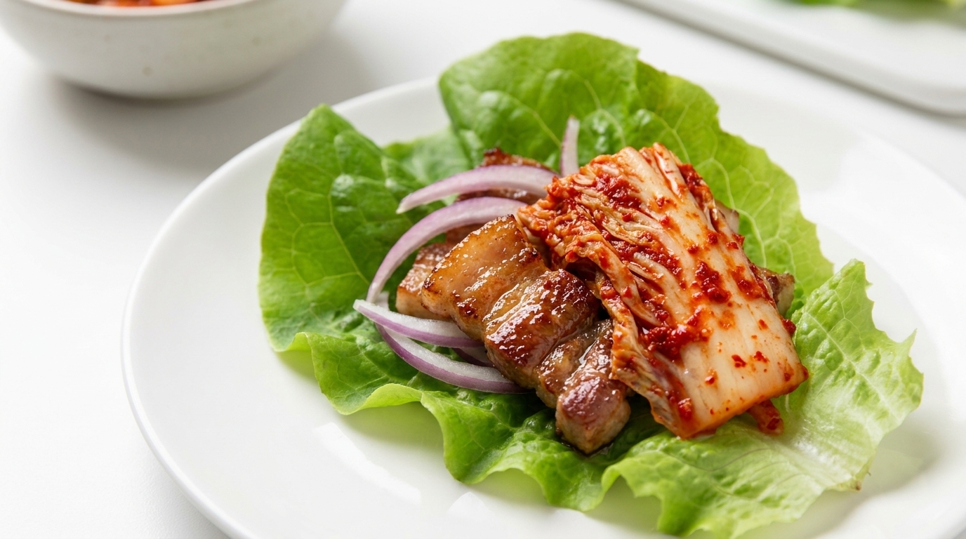 Homemade Kimchi and Korean BBQ Lettuce Wraps