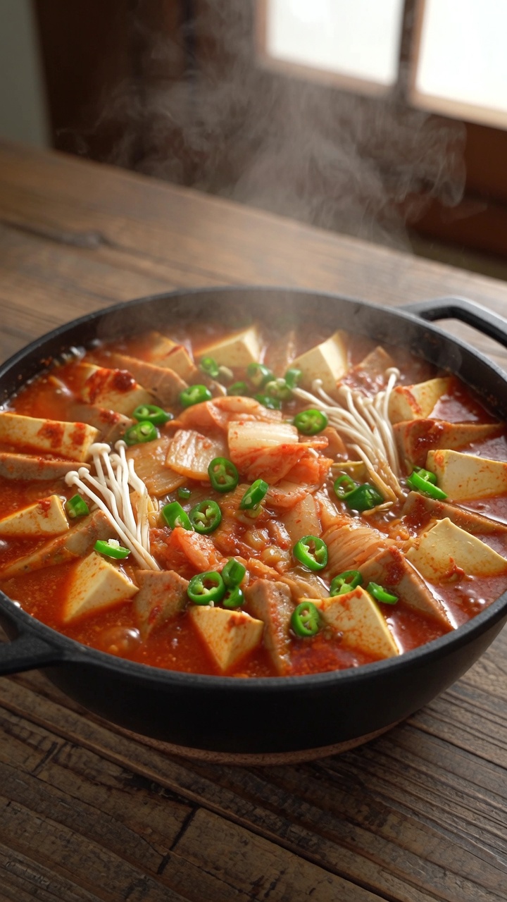 Vegetarian Korean Army Stew (Budae Jigae)