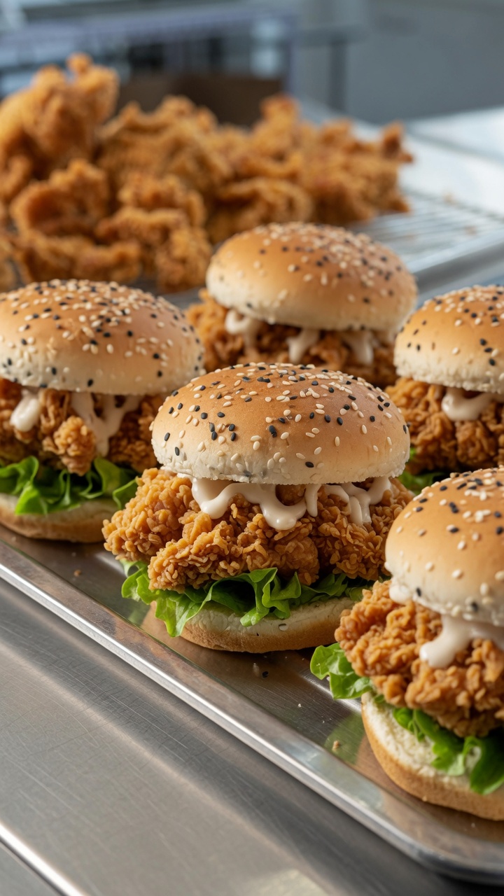 Crunchy Fried Chicken Leg Burger