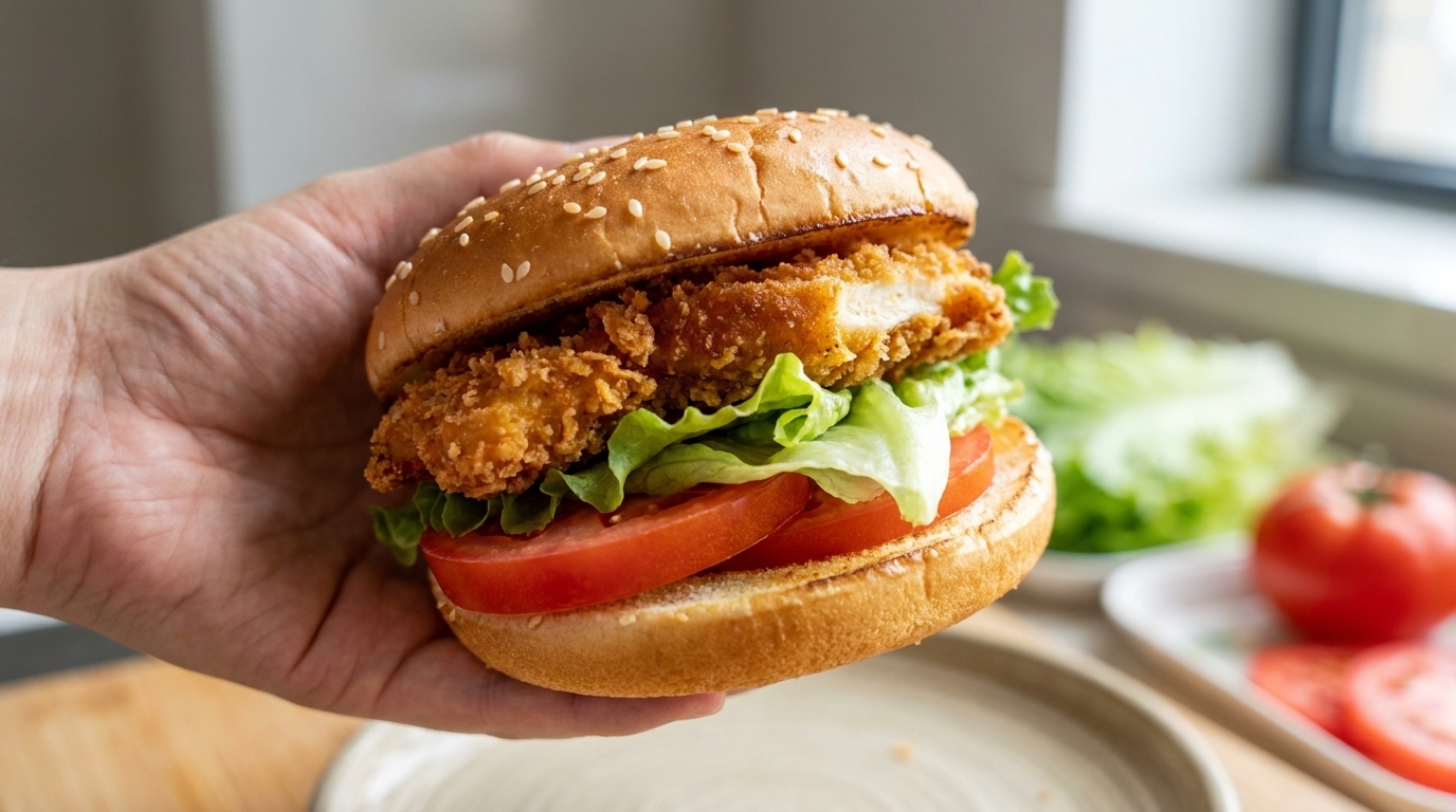 Homemade Crispy Chicken Burger