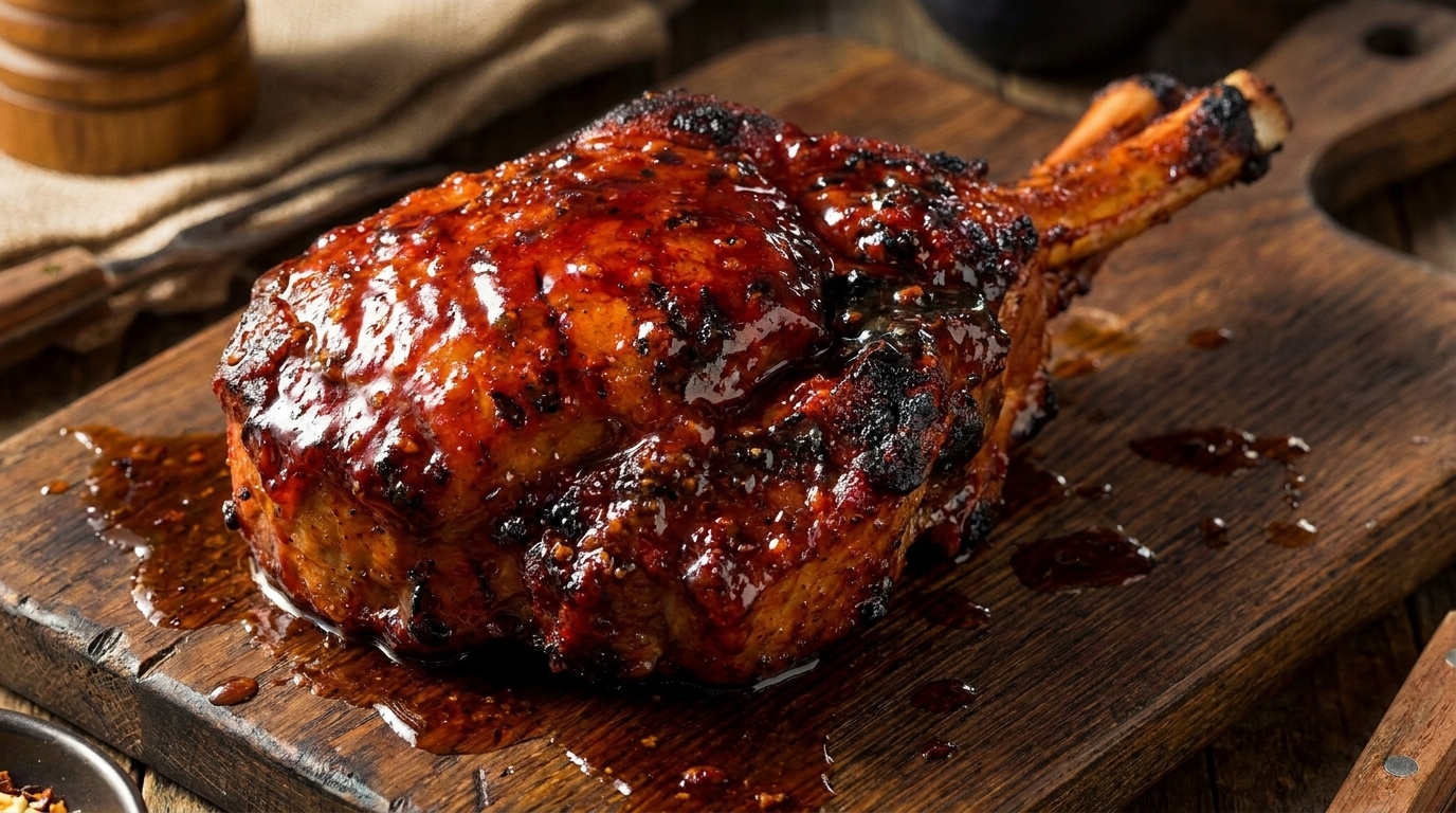Bourbon Whiskey Honey Glazed Bone-in Pork Chops