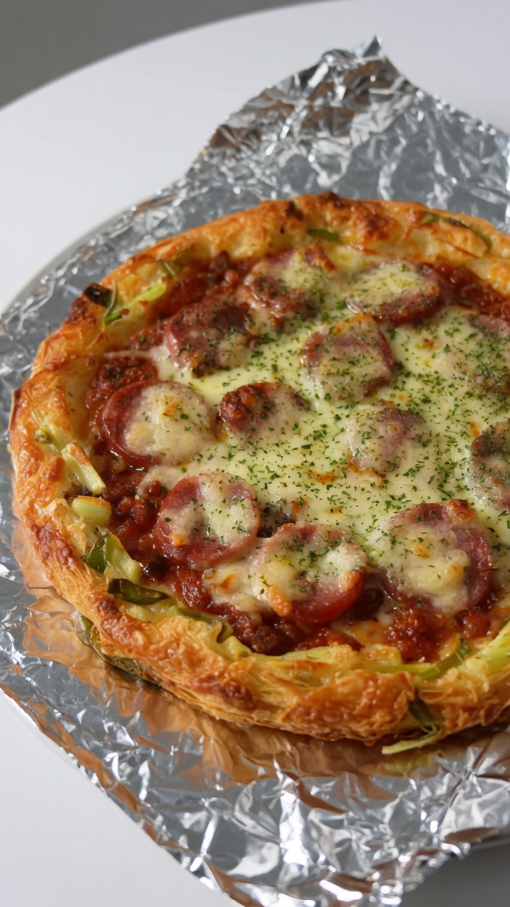 No-Knead Scallion Pancake Pizza