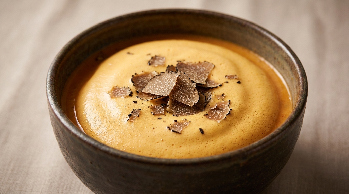 Velvety Lobster Bisque with Black Truffle Foam