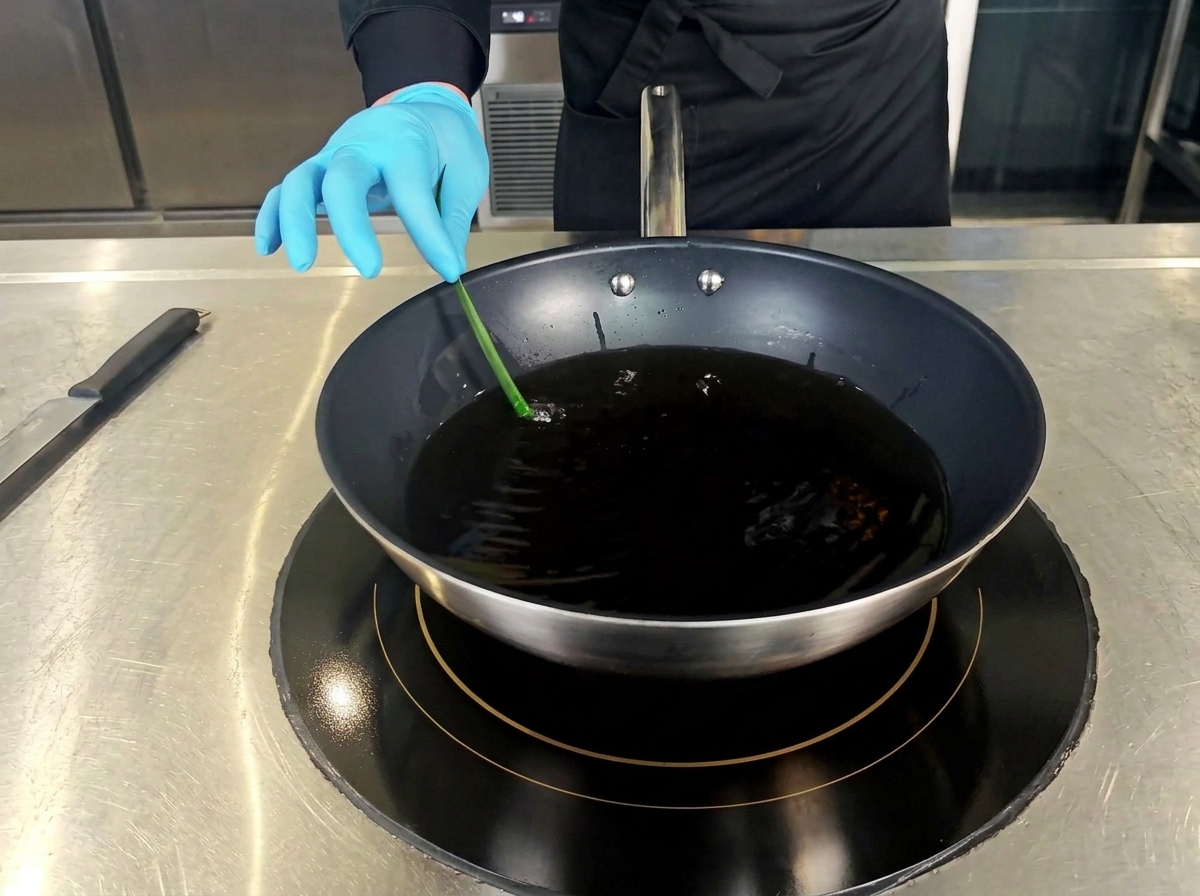 Crawfish frying in hot oil until bright red.