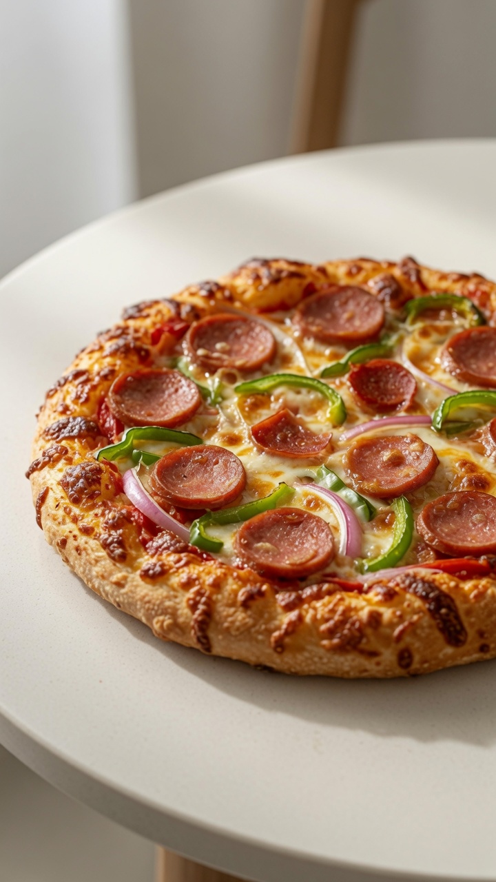 Homemade Tomato and Ham Sausage Pizza