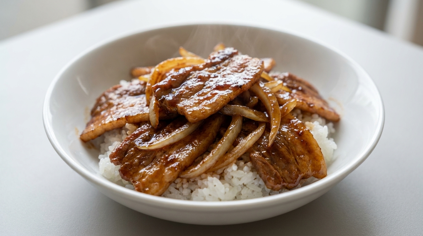 Japanese-Style Pork Belly Rice Bowl (Butadon)
