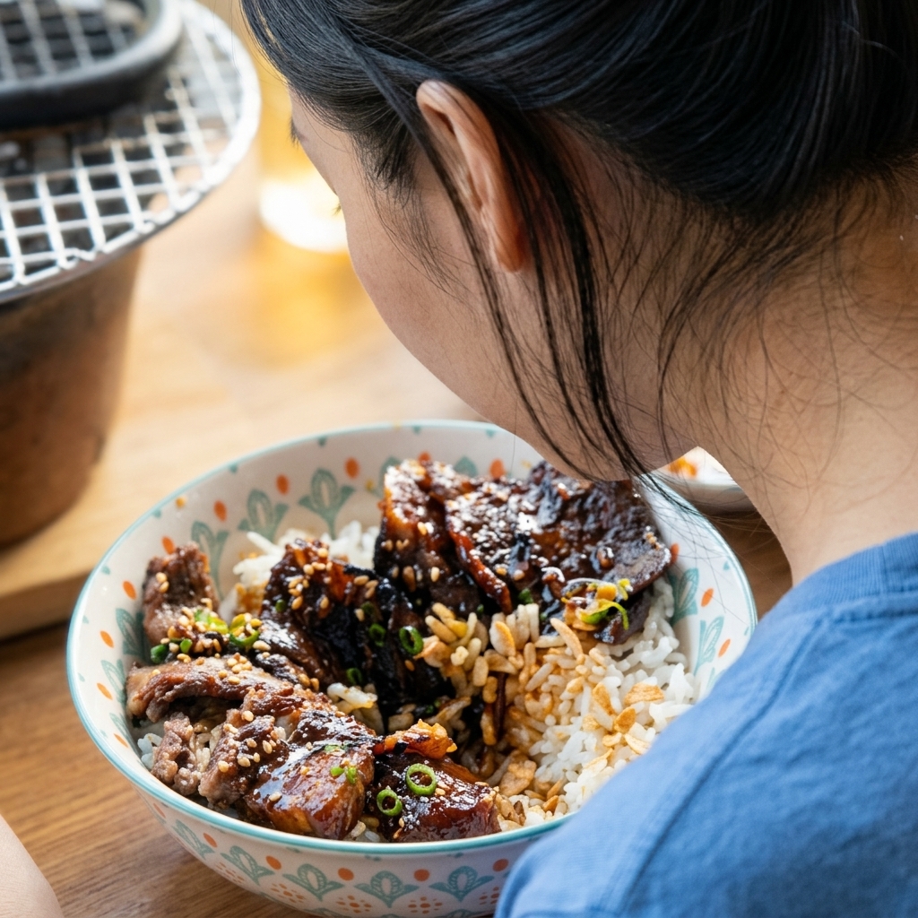 A small metal pot filled with marinade sitting on a charcoal grill, beginning to bubble.