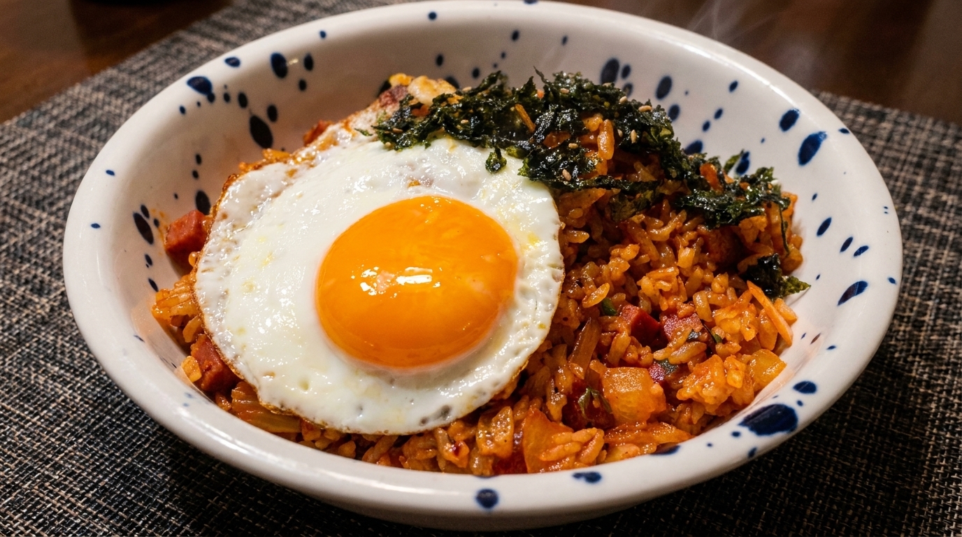 Authentic Kimchi Fried Rice with Spam (Kimchi Bokkeumbap)