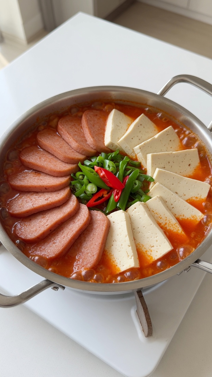 Korean Spam and Tofu Stew (Budae Jjigae Style)