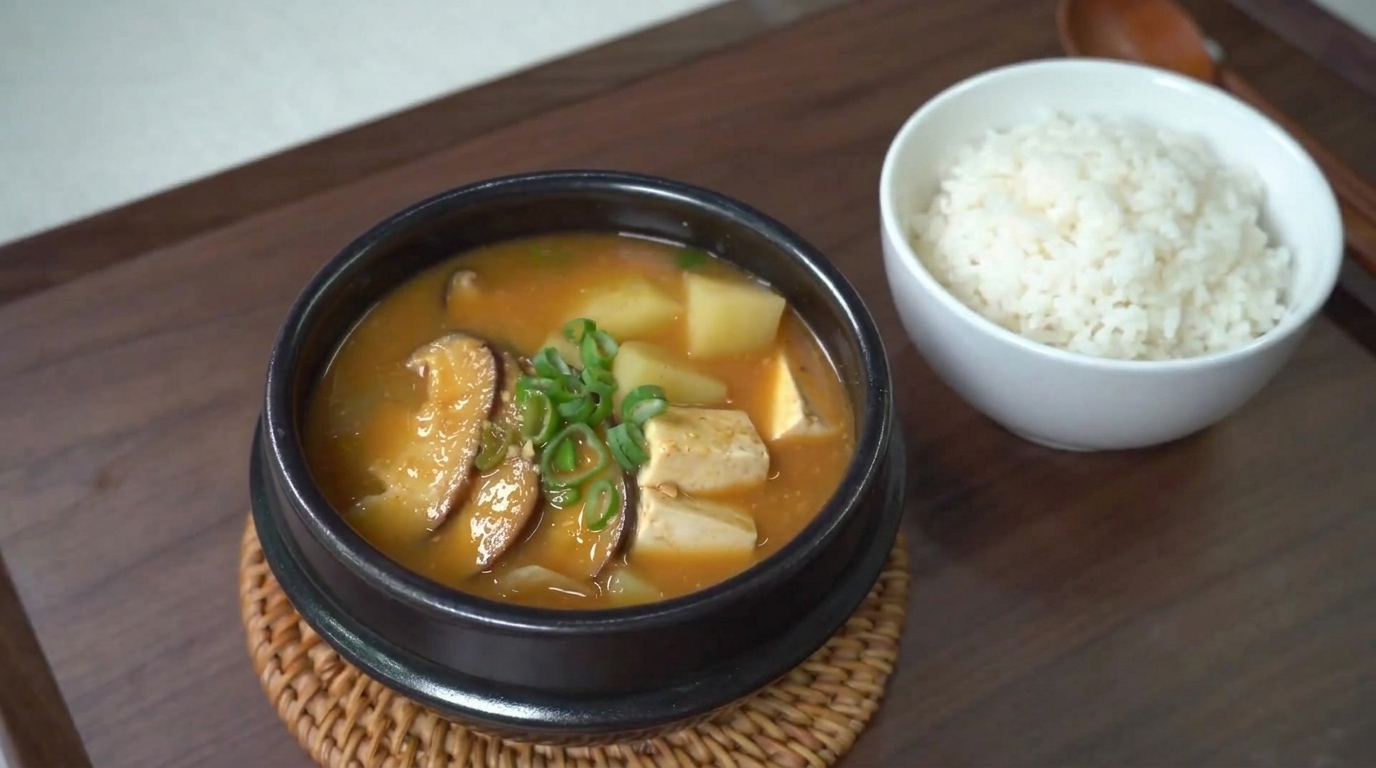 Traditional Korean Soybean Paste Stew (Doenjang Jjigae)