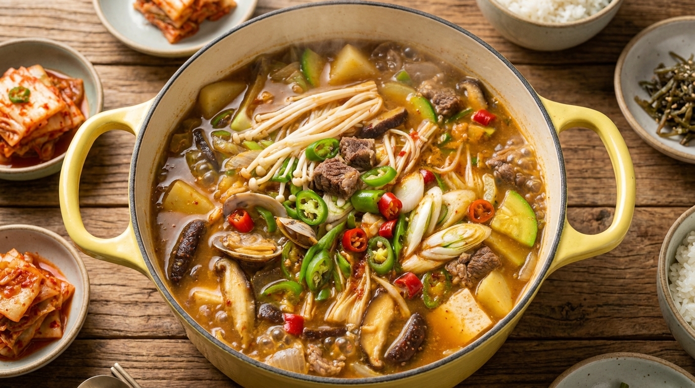 Hearty Beef Soybean Paste Stew (Doenjang-jjigae)