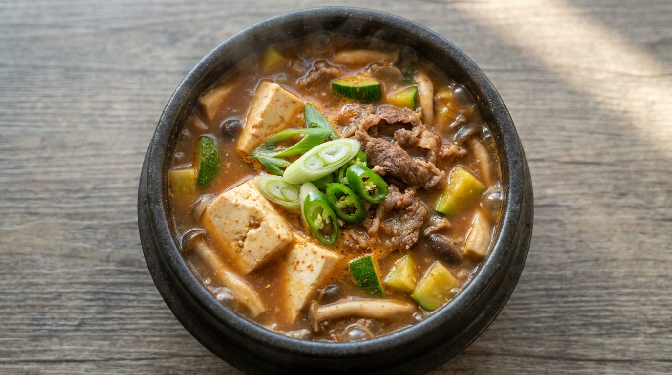Authentic Korean Doenjang-jjigae (Soybean Paste Stew)