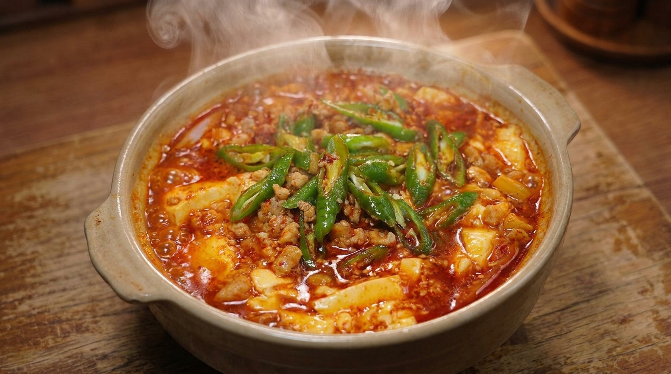 Spicy Korean Tofu Clay Pot (Sundubu Jjigae Style)