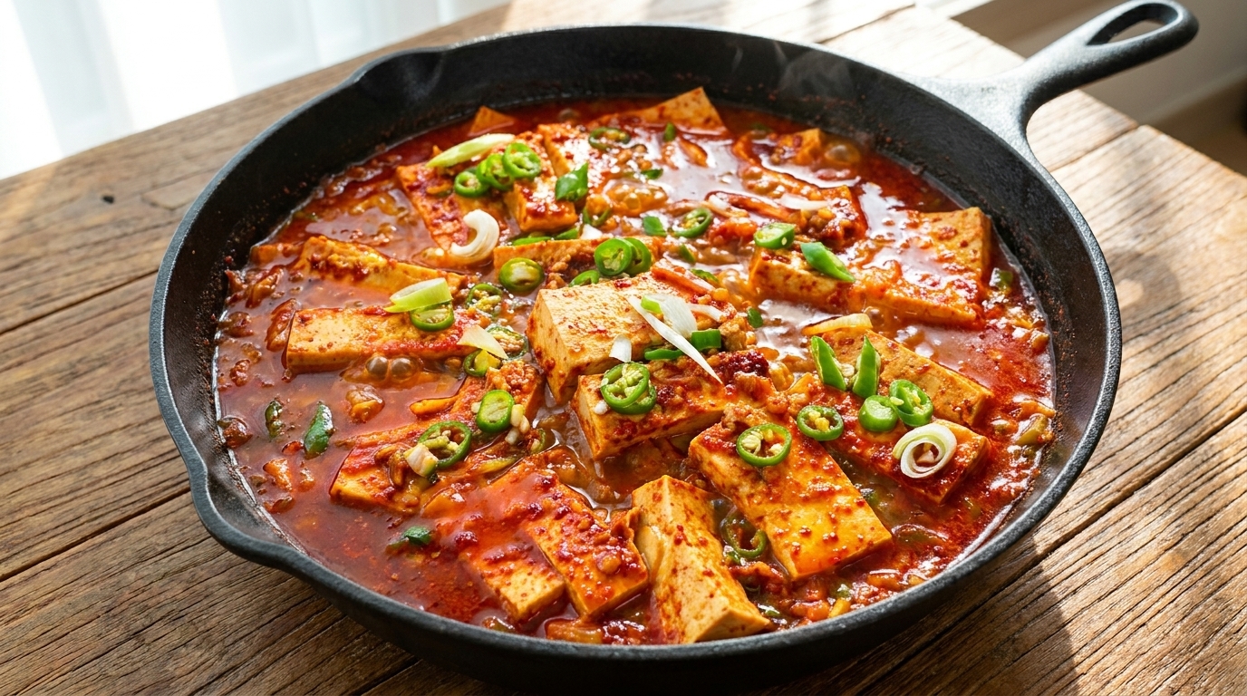 Korean Spicy Braised Tofu (Dubu-Jorim)