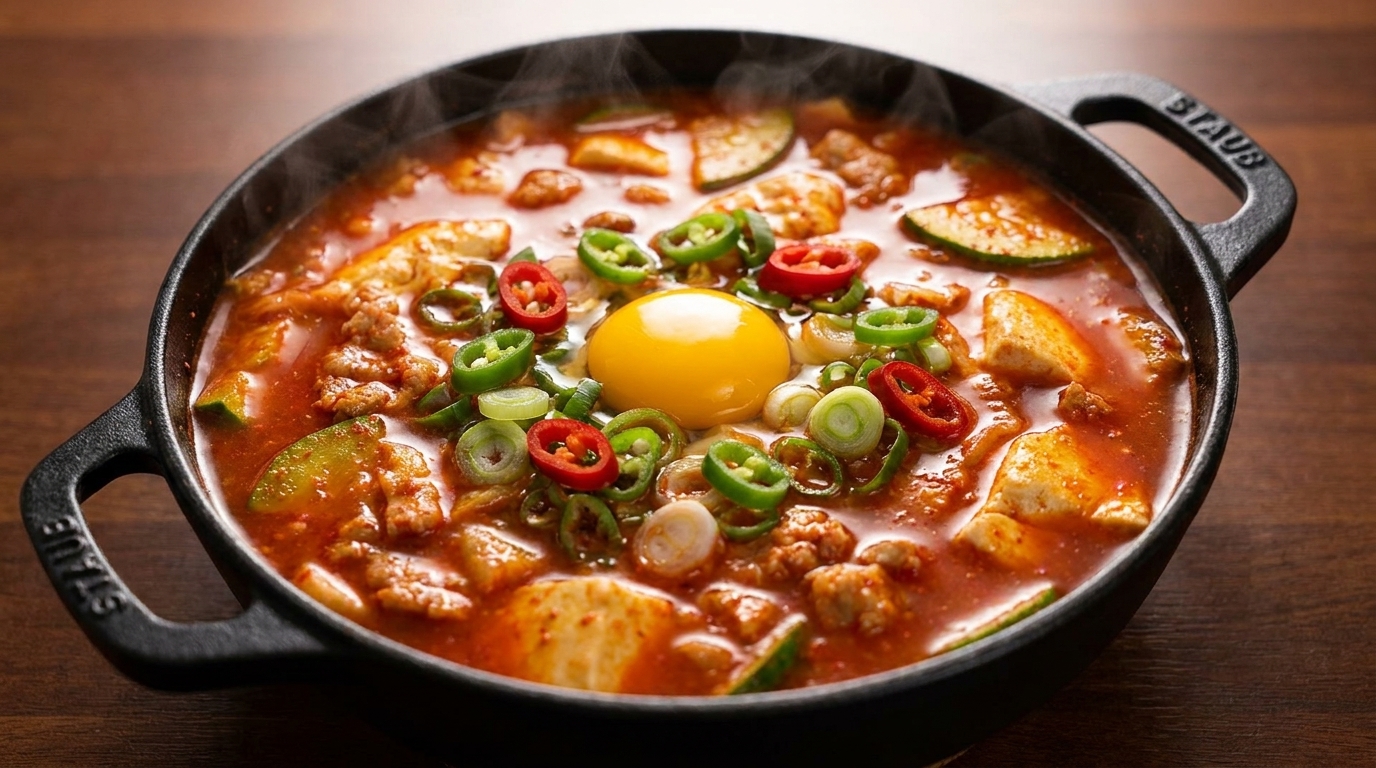 Spicy Korean Soft Tofu Stew (Sundubu-jjigae)