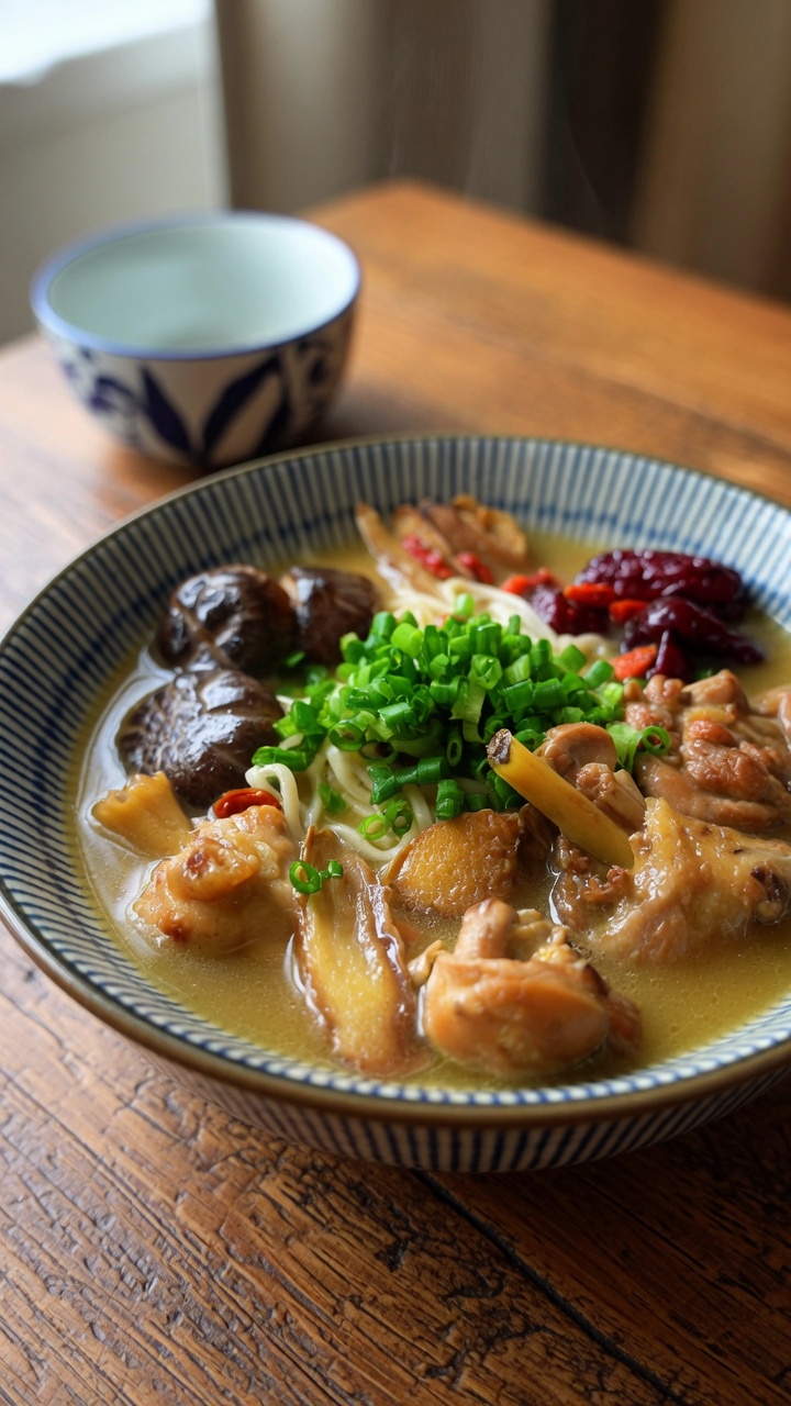 Taiwanese Sesame Oil Chicken Noodle Soup