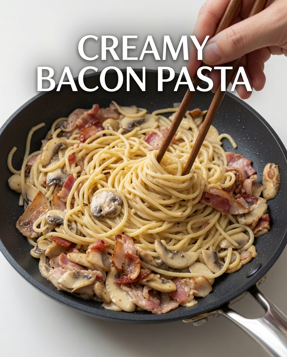 Creamy, bright yellow pumpkin sauce being poured from a blender or pitcher over spaghetti in a pan.