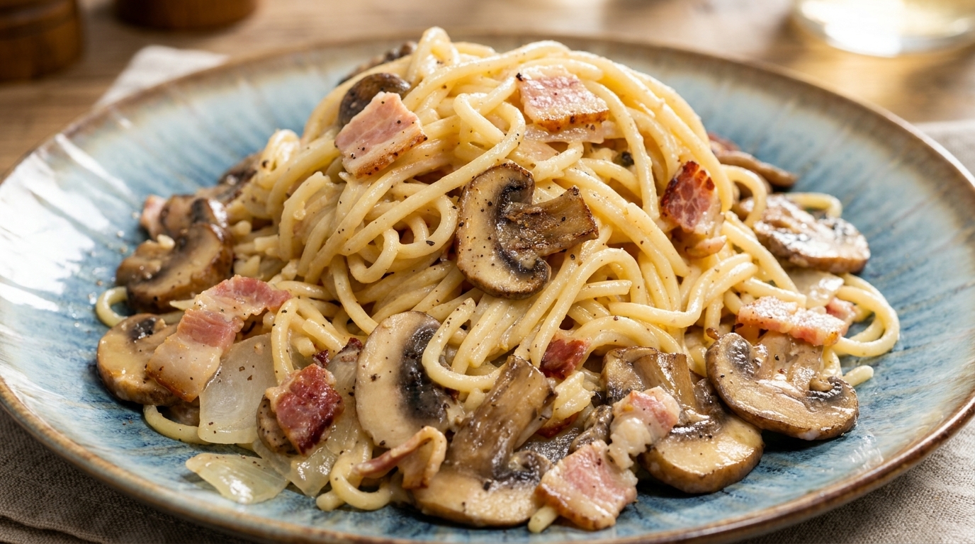 Creamy Bacon and Mushroom Pasta