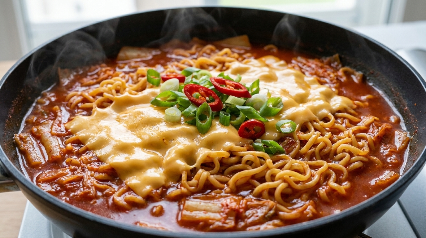 Cheesy Korean Kimchi Ramen