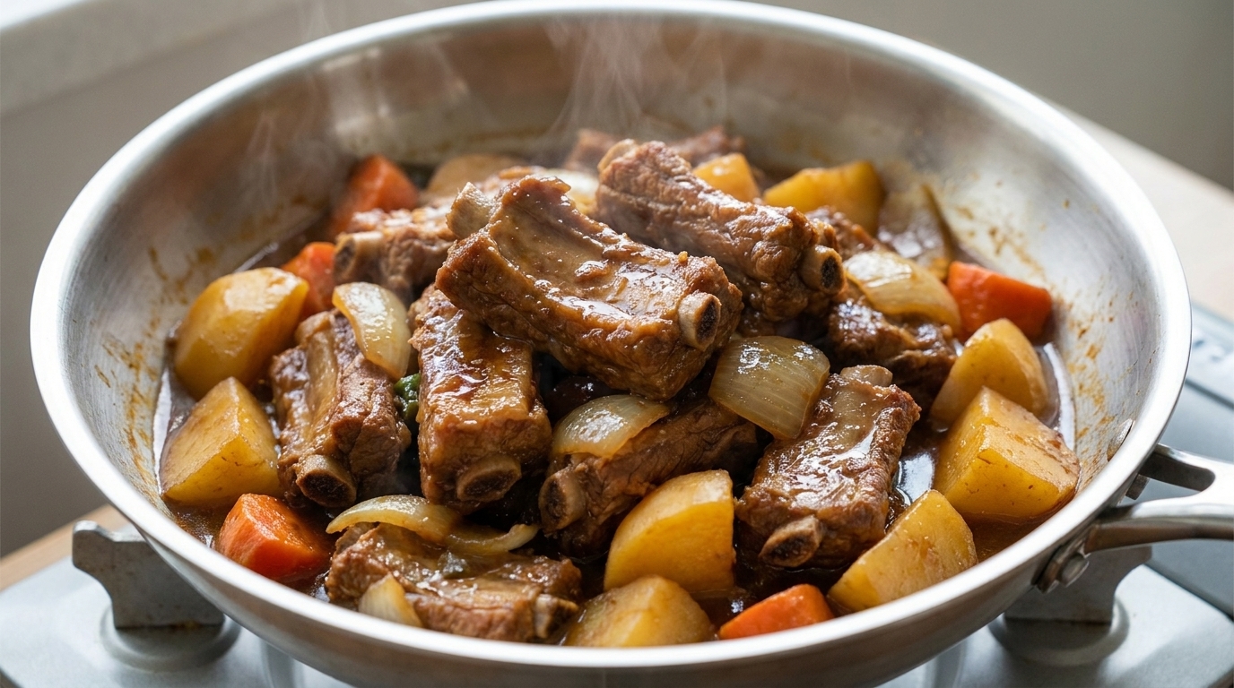 Traditional Korean Braised Pork Ribs (Dwaeji-galbi-jjim)