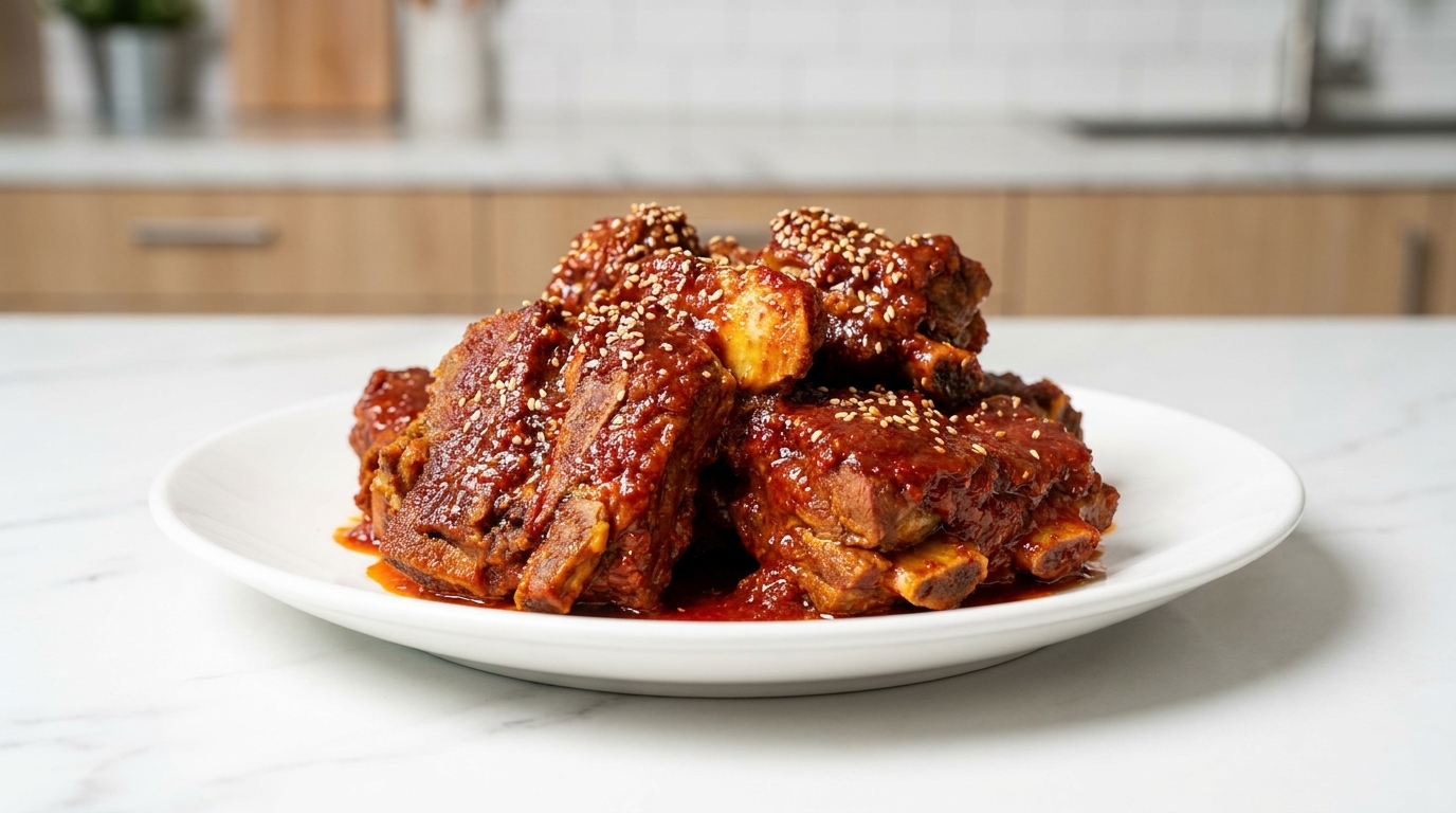 Korean Spicy Braised Pork Spine