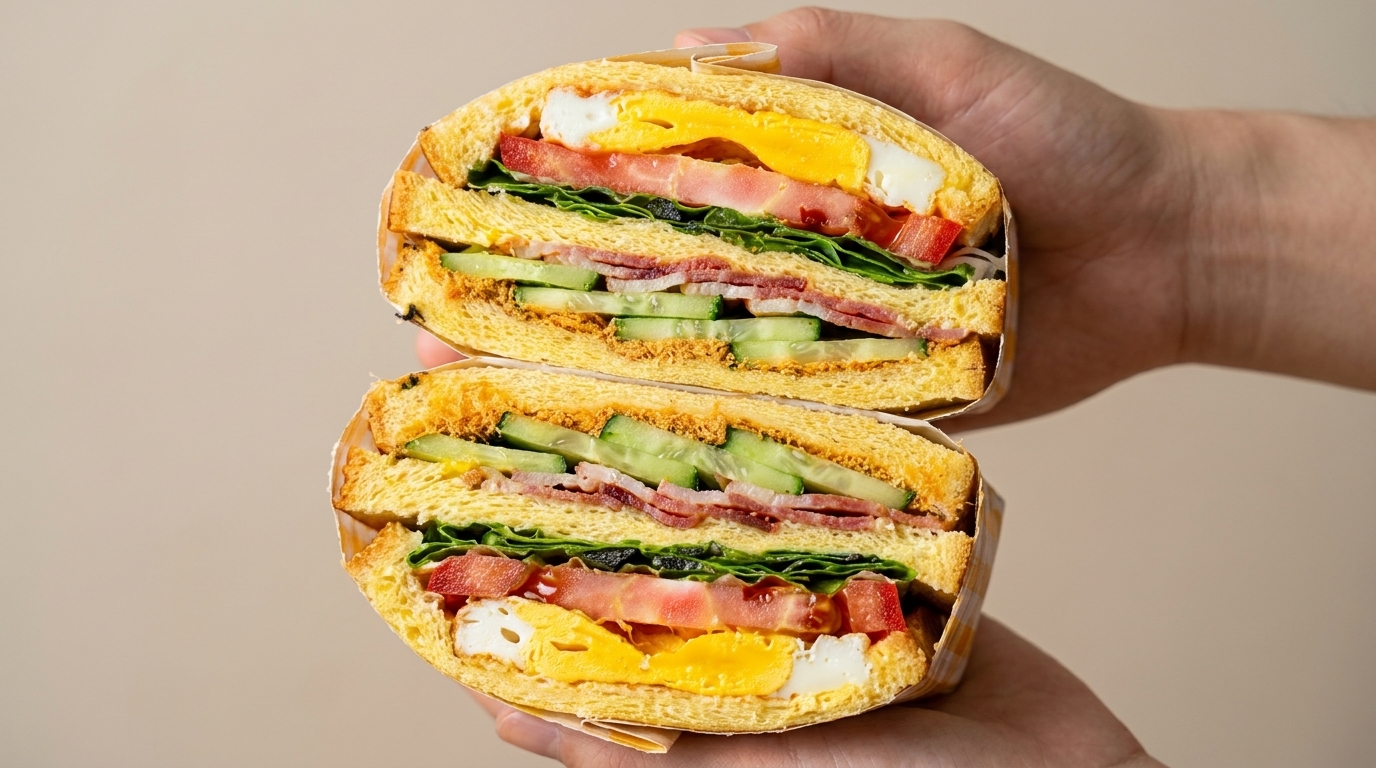 Pan-Fried Bacon Multi-Layer Sandwich