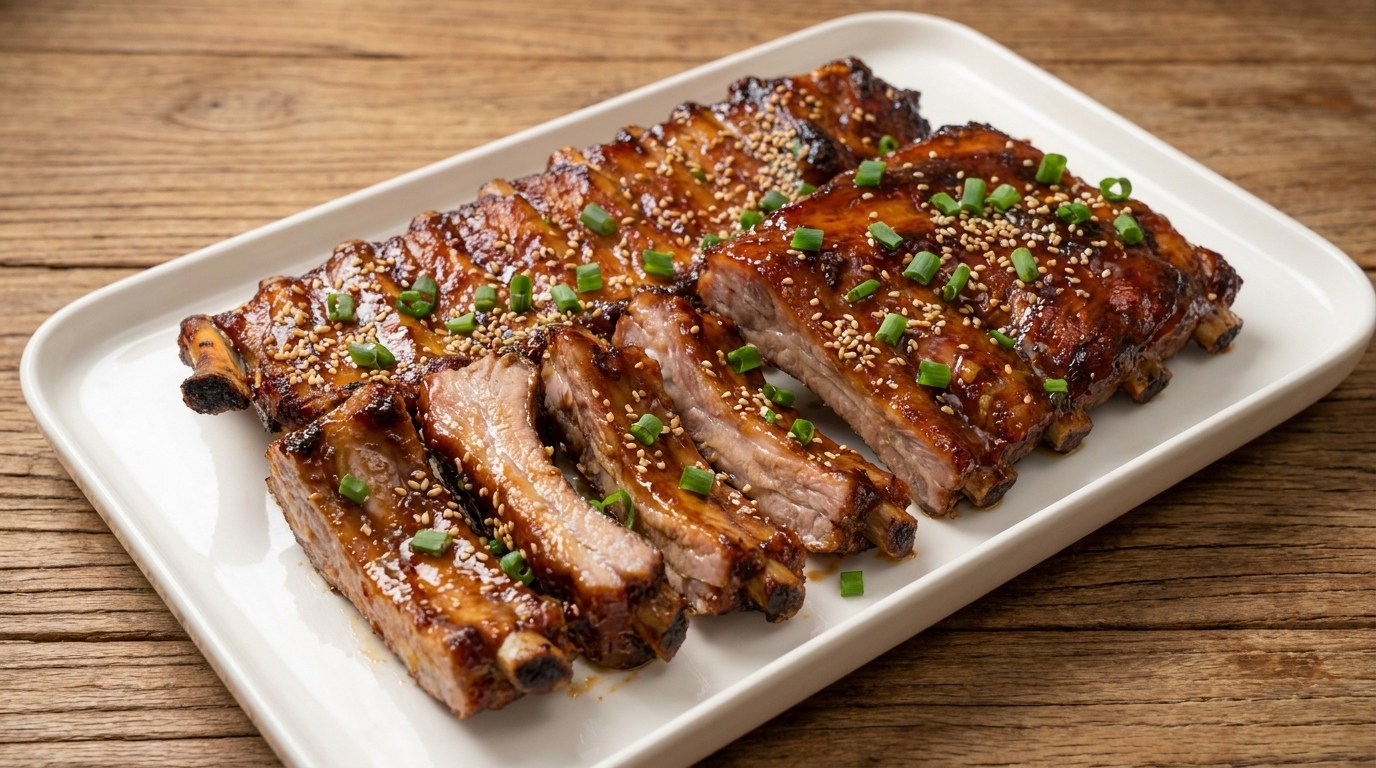 Crispy Honey Glazed Roasted Pork Ribs