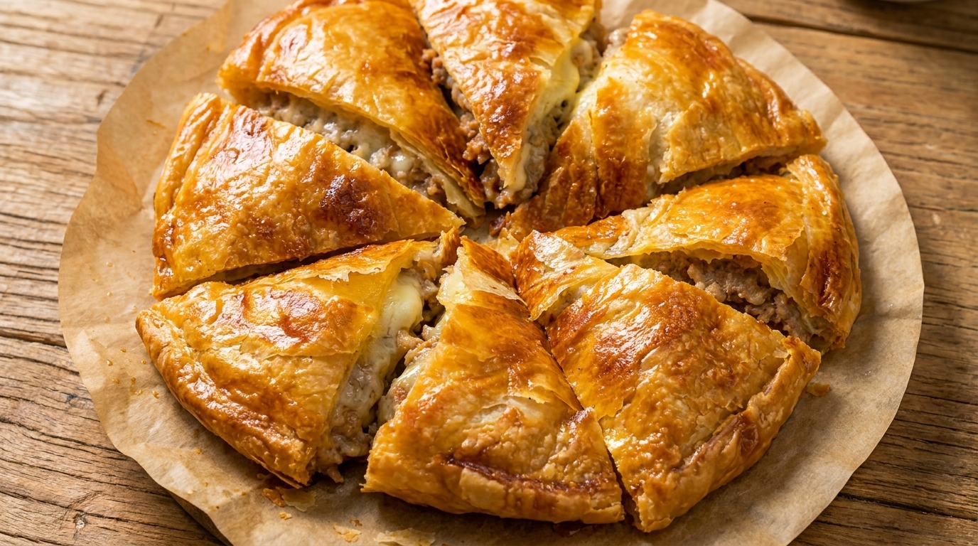 Air Fryer Cheese & Meat Scallion Pie