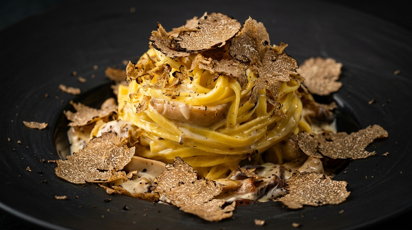 Luxurious Black Truffle and Mushroom Pasta
