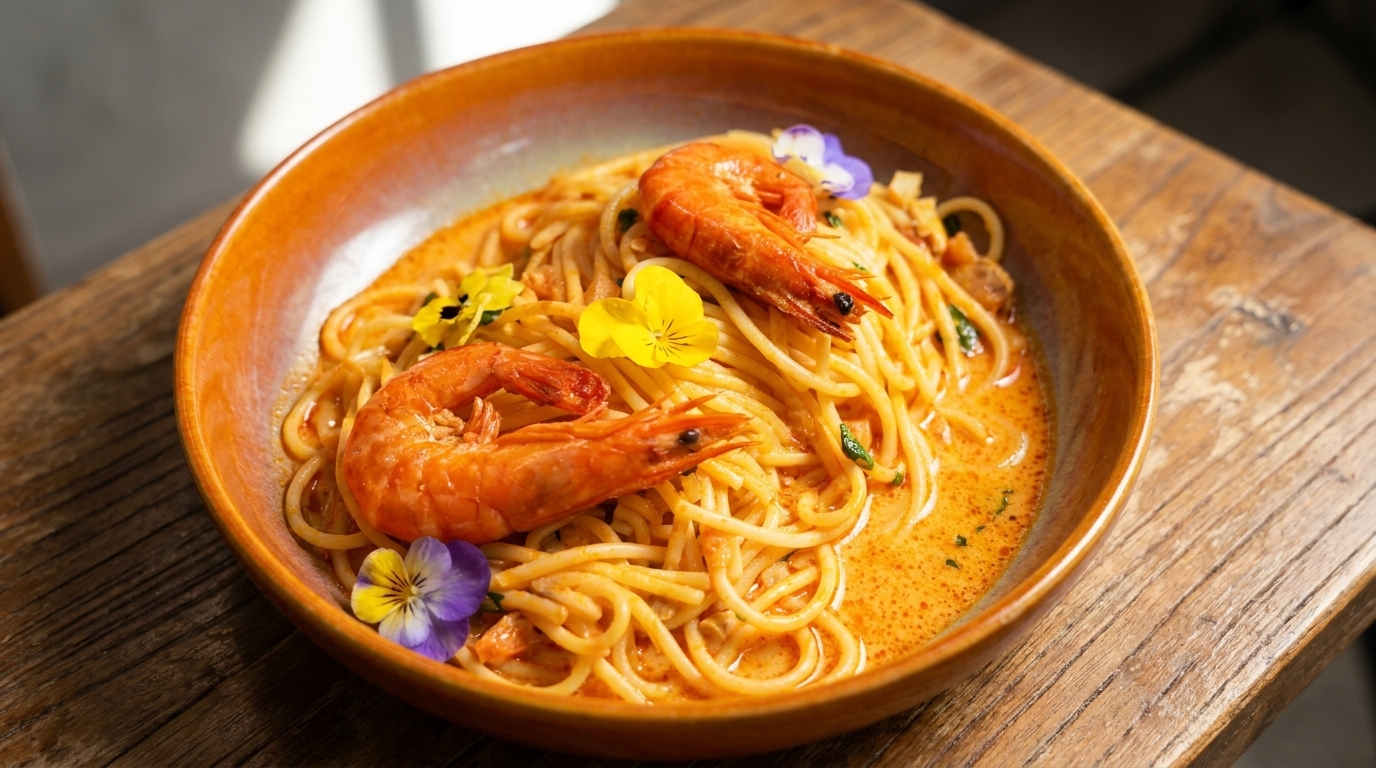 Creamy Thai Tom Yum Pasta