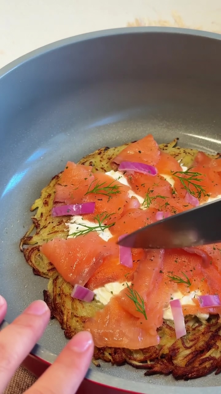 Crispy Potato and Smoked Salmon Pizza