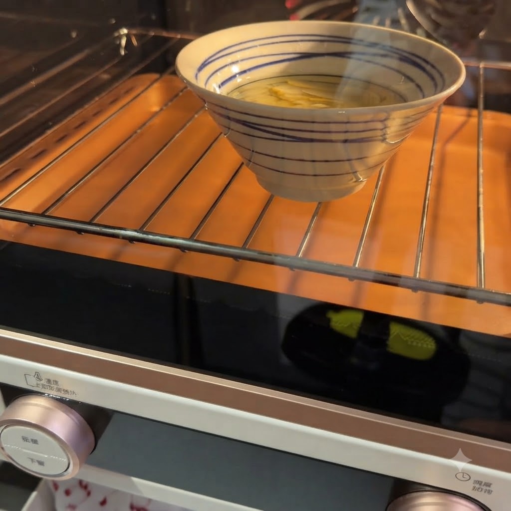 Thinly sliced white onions in a patterned bowl being seasoned with salt.