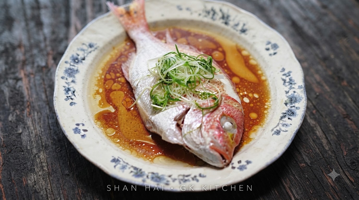 Classic Steamed Red Snapper with Scallions and Soy Sauce